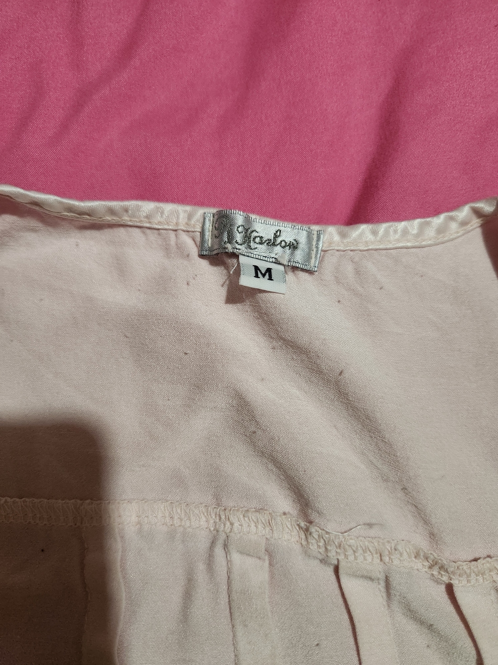 J.Harlow Laura Shiny Satin Blush Pink Two-Piece Pajama Set - Tank & Shorts - Picture 3 of 11